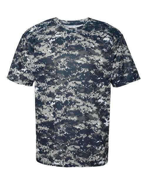 Badger 4180 Men's Digital Camo T-Shirt - Navy Digital - front