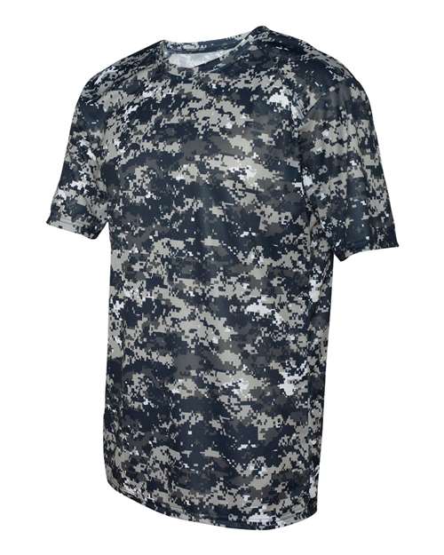 Badger 4180 Men's Digital Camo T-Shirt - Navy Digital - side