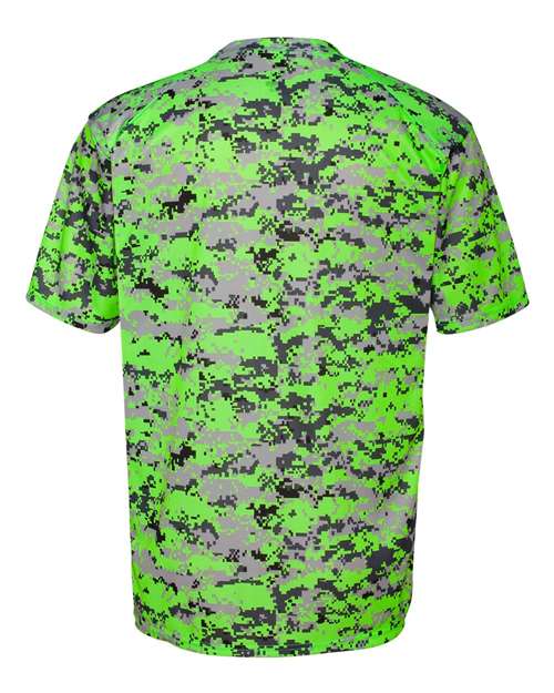 Badger 4180 Men's Digital Camo T-Shirt - Lime Digital - back