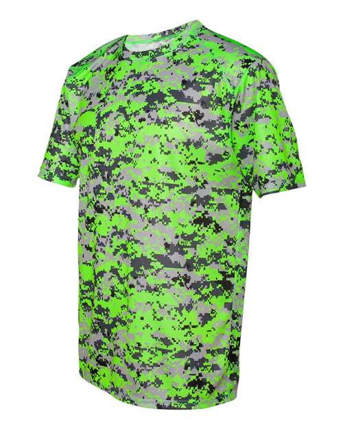 Badger 4180 Men's Digital Camo T-Shirt - Lime Digital - side