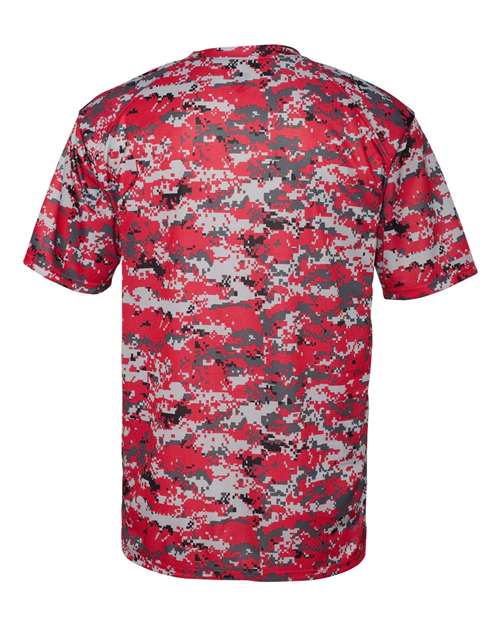 Badger 4180 Men's Digital Camo T-Shirt - Red Digital - back