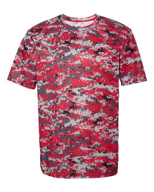 Badger 4180 Men's Digital Camo T-Shirt - Red Digital - front