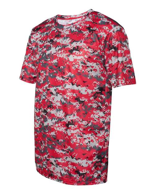 Badger 4180 Men's Digital Camo T-Shirt - Red Digital - side