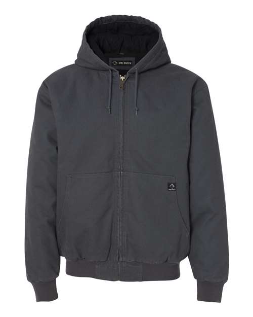 DRI DUCK 5020 Men's Cheyenne Boulder Cloth™ Hooded Jacket with Tricot Quilt Lining - Charcoal - front