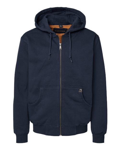 DRI DUCK 7033 Men's Crossfire Heavyweight Power Fleece Hooded Jacket with Thermal Lining - Navy - front