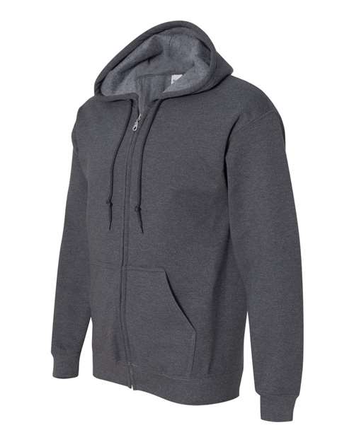 Gildan 18600 Unisex Heavy Blend™ Full-Zip Hooded Sweatshirt - Dark Heather - side