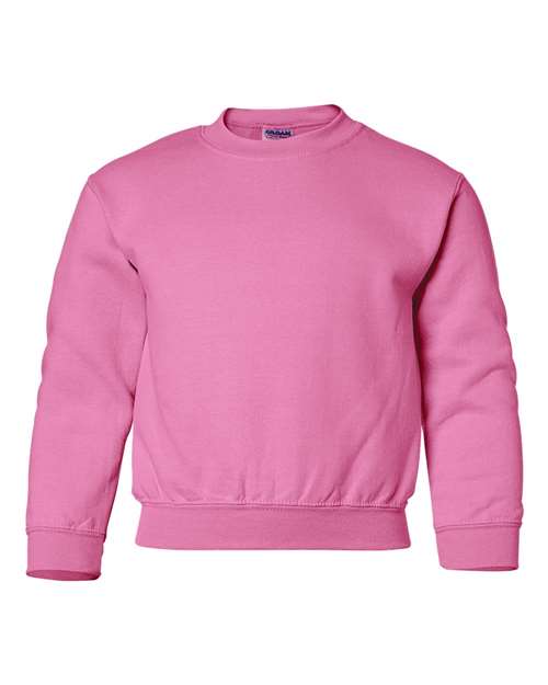 Gildan 18000B Youth Heavy Blend™ Crewneck Sweatshirt - Safety Pink - front
