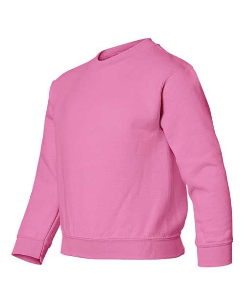 Gildan 18000B Youth Heavy Blend™ Crewneck Sweatshirt - Safety Pink - side