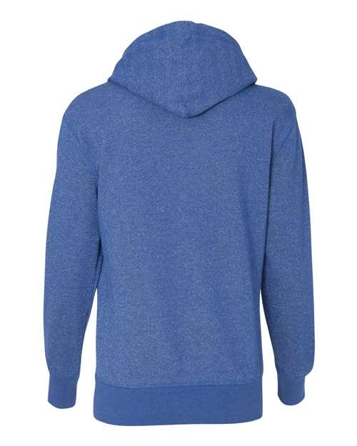 J. America 8860 Women’s Glitter French Terry Hooded Sweatshirt - Royal/ Silver - back