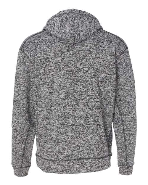 J. America 8613 Men's Cosmic Fleece Hooded Sweatshirt - Charcoal Fleck - back