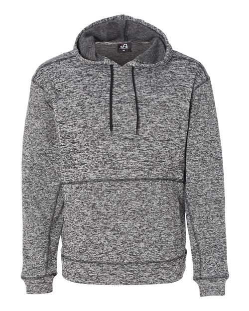 J. America 8613 Men's Cosmic Fleece Hooded Sweatshirt - Charcoal Fleck - front