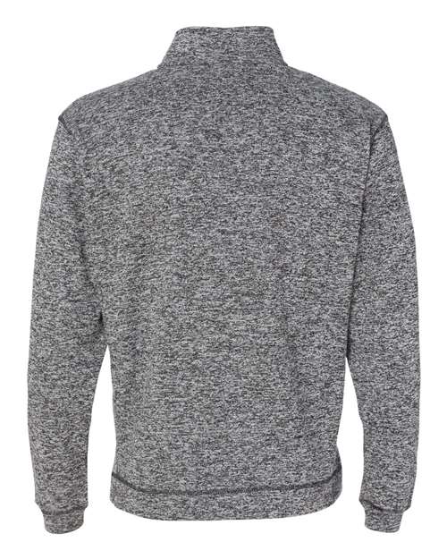 J. America 8614 Men's Cosmic Fleece Quarter-Zip Sweatshirt - Charcoal Fleck - back