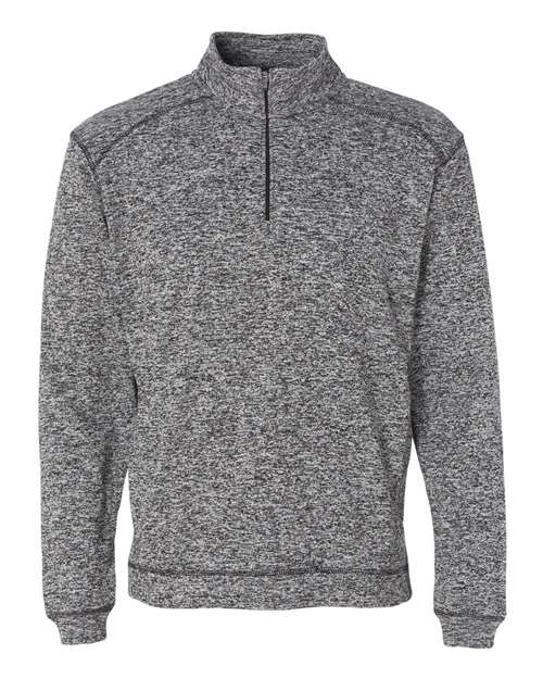 J. America 8614 Men's Cosmic Fleece Quarter-Zip Sweatshirt - Charcoal Fleck - front