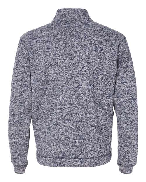 J. America 8614 Men's Cosmic Fleece Quarter-Zip Sweatshirt - Navy Fleck - back