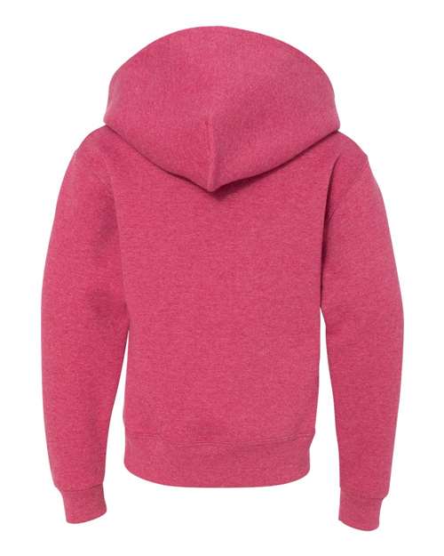 JERZEES 996YR Youth NuBlend® Hooded Sweatshirt - Vintage Heather Red - back