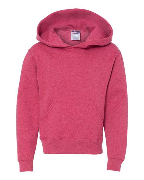 JERZEES 996YR Youth NuBlend® Hooded Sweatshirt - Vintage Heather Red - front