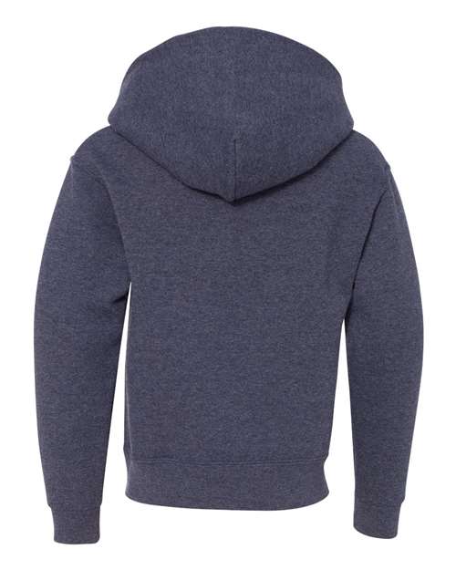 JERZEES 996YR Youth NuBlend® Hooded Sweatshirt - Vintage Heather Navy - back