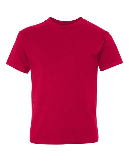 Hanes 498Y Youth Perfect-T T-Shirt - Deep Red - front