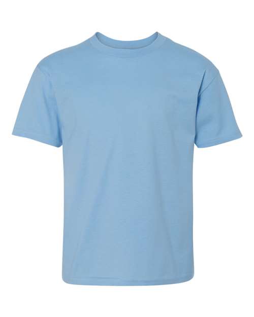 Hanes 498Y Youth Perfect-T T-Shirt - Light Blue - front