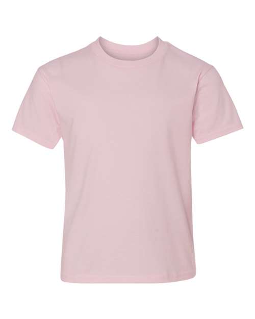 Hanes 498Y Youth Perfect-T T-Shirt - Pale Pink - front