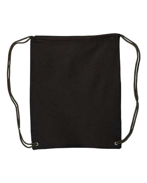 Liberty Bags 8875 Canvas Drawstring Backpack - Black - back