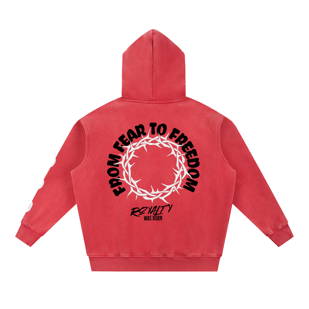 ROYALTY WAS BORN EDITION  Snow Wash Fleece Oversize Hoodie