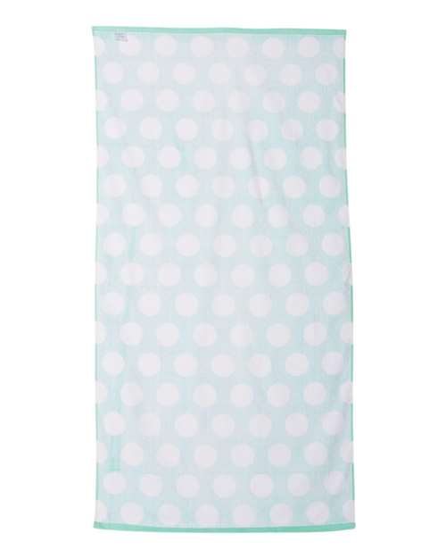 Carmel Towel Company C3060P Polka Dot Velour Beach Towel - Light Green - back