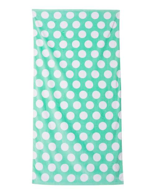Carmel Towel Company C3060P Polka Dot Velour Beach Towel - Light Green - side