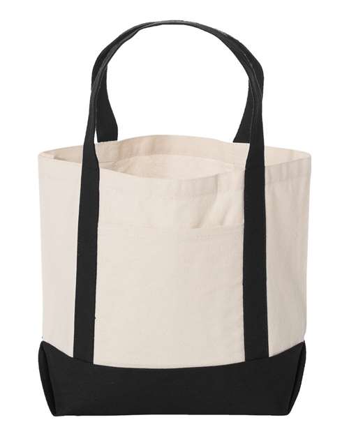 Liberty Bags 8867 Seaside Boater Tote - Natural/ Black - front