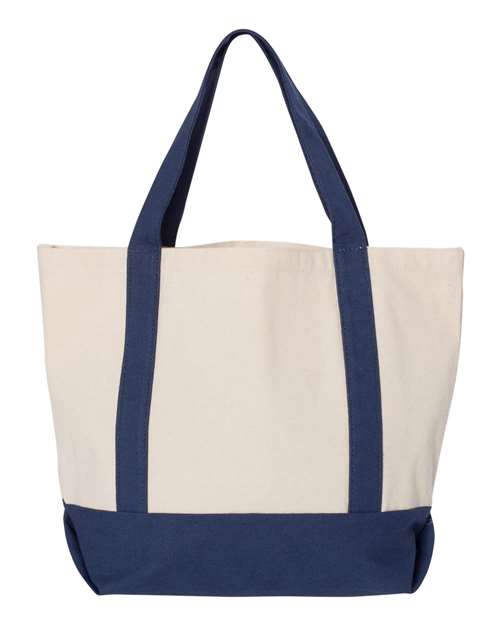 Liberty Bags 8867 Seaside Boater Tote - Natural/ Navy - back