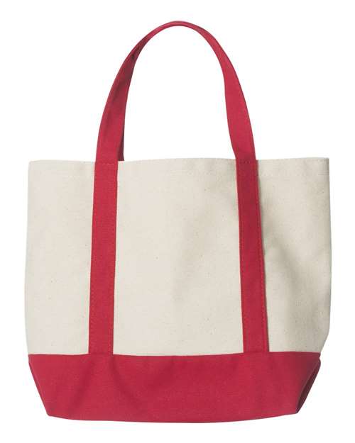 Liberty Bags 8867 Seaside Boater Tote - Natural/ Red - back