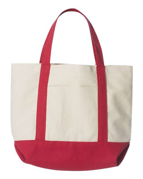 Liberty Bags 8867 Seaside Boater Tote - Natural/ Red - front