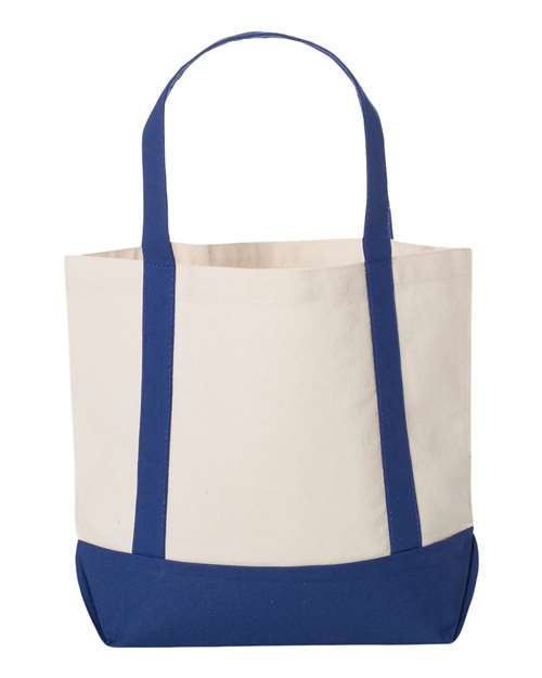 Liberty Bags 8867 Seaside Boater Tote - Natural/ Royal - back