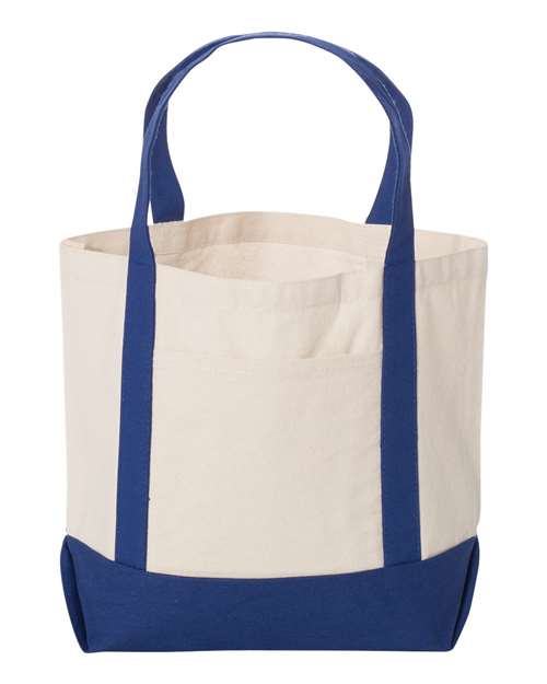 Liberty Bags 8867 Seaside Boater Tote - Natural/ Royal - front