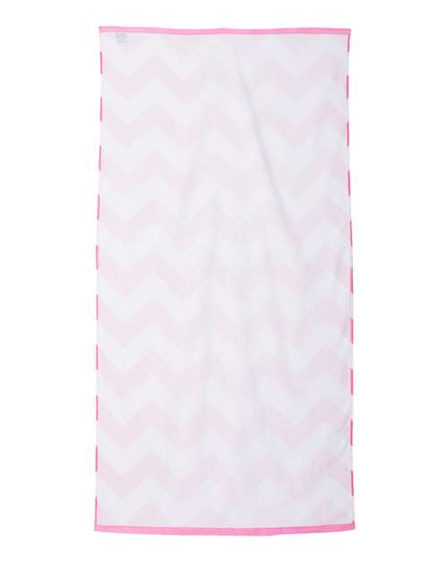 Carmel Towel Company C3060X Chevron Velour Beach Towel - Perfect Pink - back