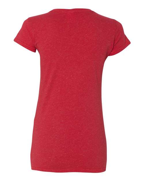 J. America 8138 Women’s Glitter T-Shirt - Red/ Silver - back
