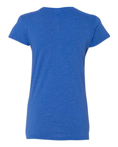 J. America 8138 Women’s Glitter T-Shirt - Royal/ Silver - back