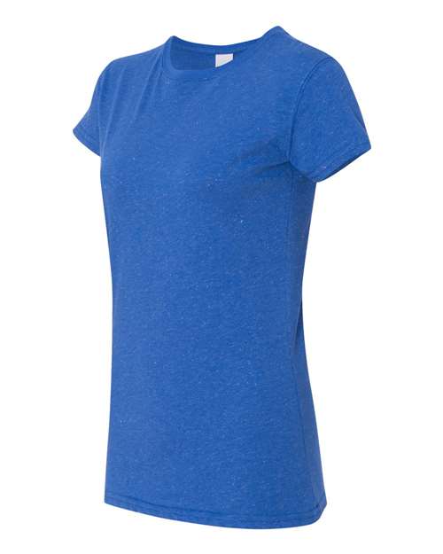 J. America 8138 Women’s Glitter T-Shirt - Royal/ Silver - side