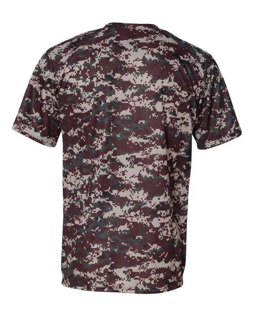 Badger 4180 Men's Digital Camo T-Shirt - Maroon Digital - back