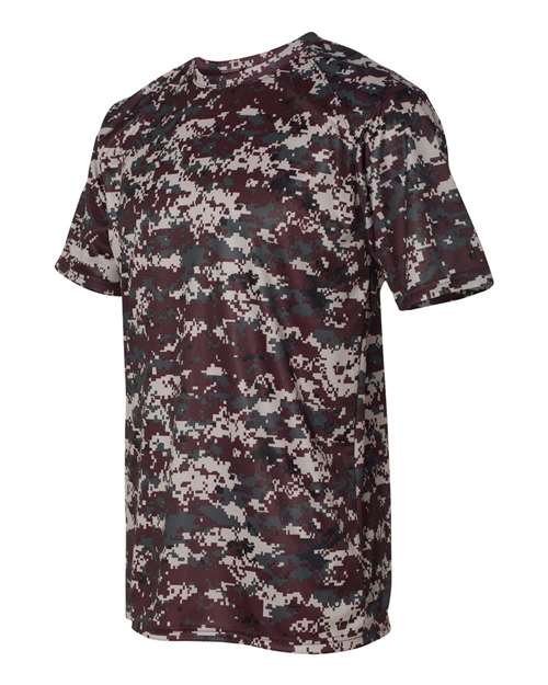 Badger 4180 Men's Digital Camo T-Shirt - Maroon Digital - side