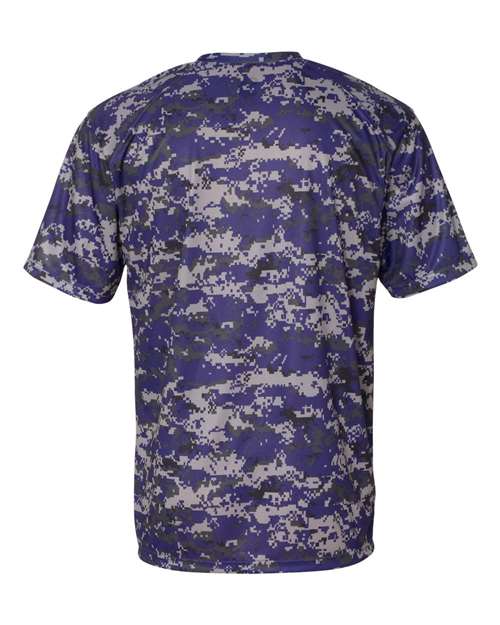 Badger 4180 Men's Digital Camo T-Shirt - Purple Digital - back
