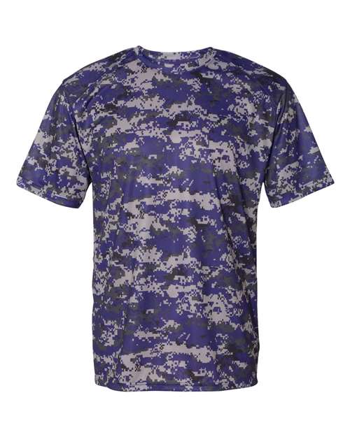 Badger 4180 Men's Digital Camo T-Shirt - Purple Digital - front