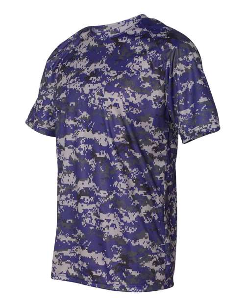 Badger 4180 Men's Digital Camo T-Shirt - Purple Digital - side