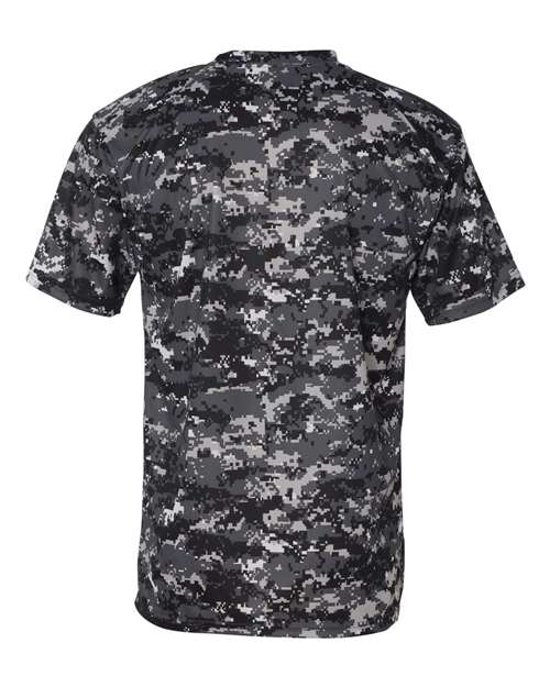 Badger 4180 Men's Digital Camo T-Shirt - Graphite Digital - back