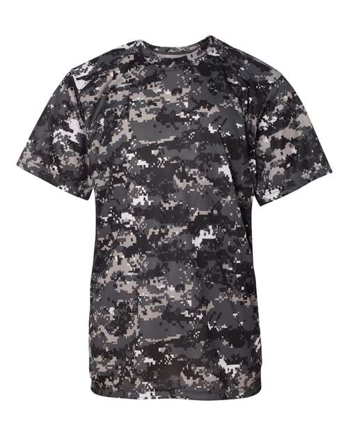 Badger 2180 Youth Digital Camo T-Shirt - Graphite Digital - front
