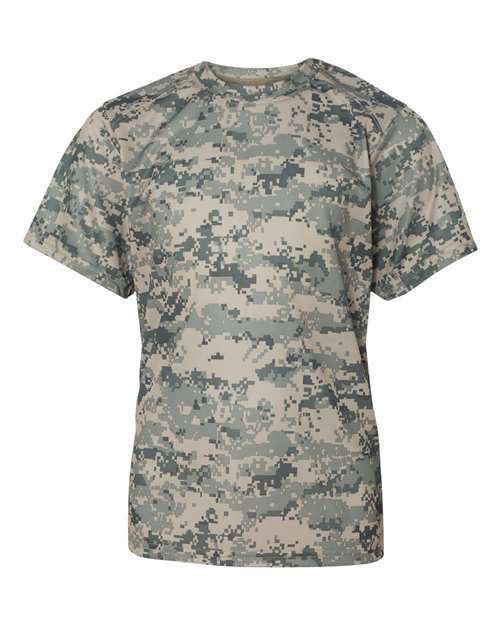 Badger 2180 Youth Digital Camo T-Shirt - Sand Digital - front