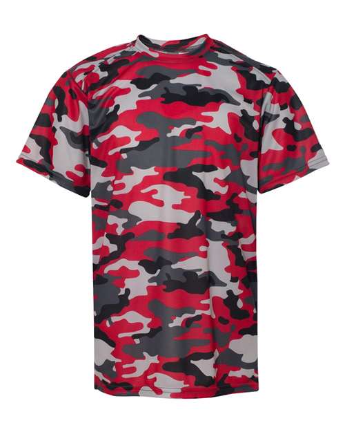 Badger 2181 Youth Camo T-Shirt - Red - front