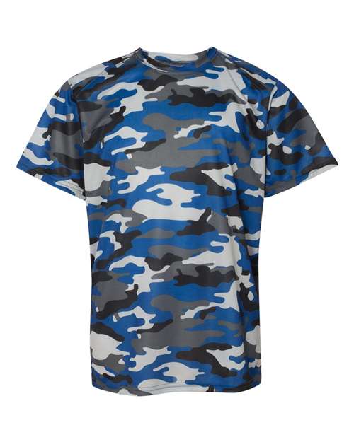 Badger 2181 Youth Camo T-Shirt - Royal - front