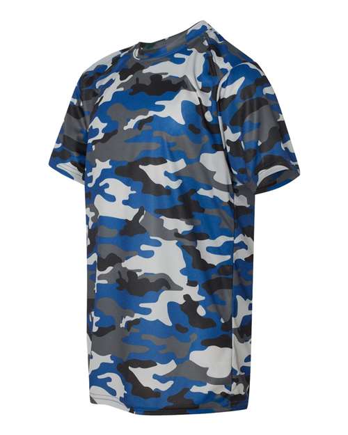 Badger 2181 Youth Camo T-Shirt - Royal - side