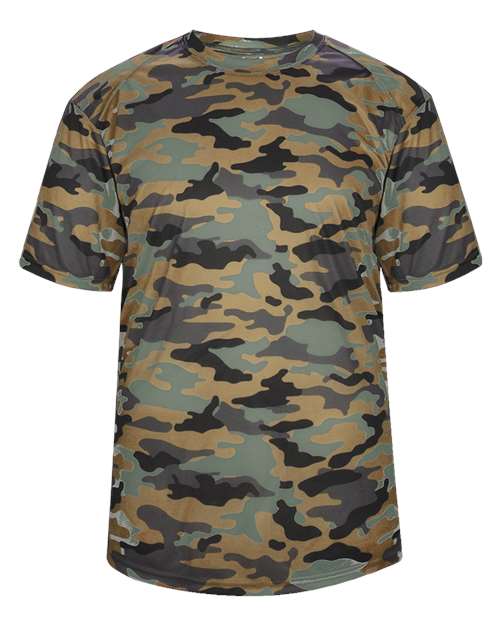 Badger 2181 Youth Camo T-Shirt - Sand - front